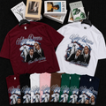 002 Vintage American-Style Distressed Number Short Sleeve T-Shirt