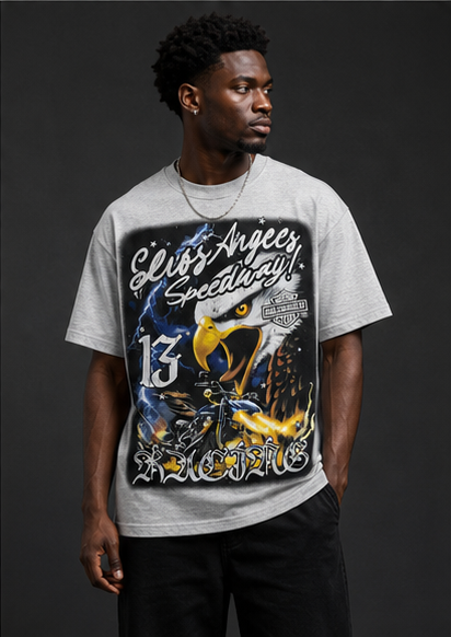 114 Vintage American-Style Distressed Number Short Sleeve T-Shirt